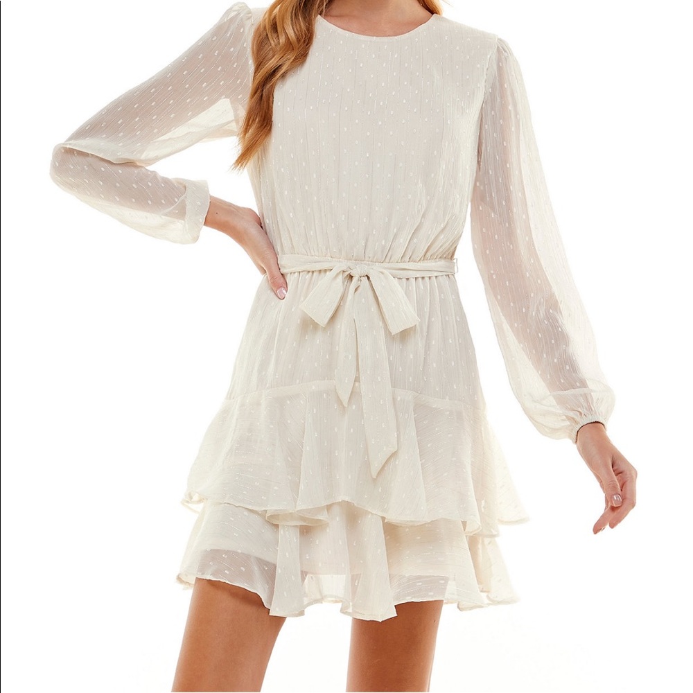 City Studio fit & flare ivory dress